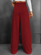 Wide Leg Drawstring Waist Pants (15)
