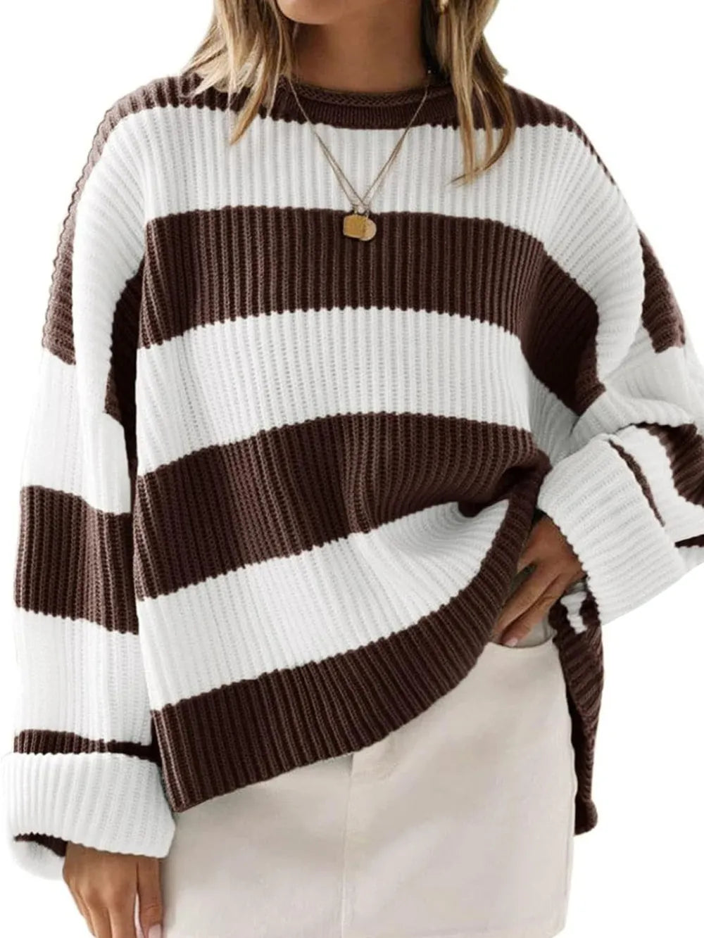 Round Neck Long Sleeve Sweater (22)