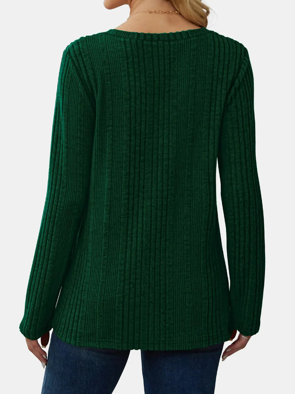 V-neck Long Sleeve T-shirt (12)