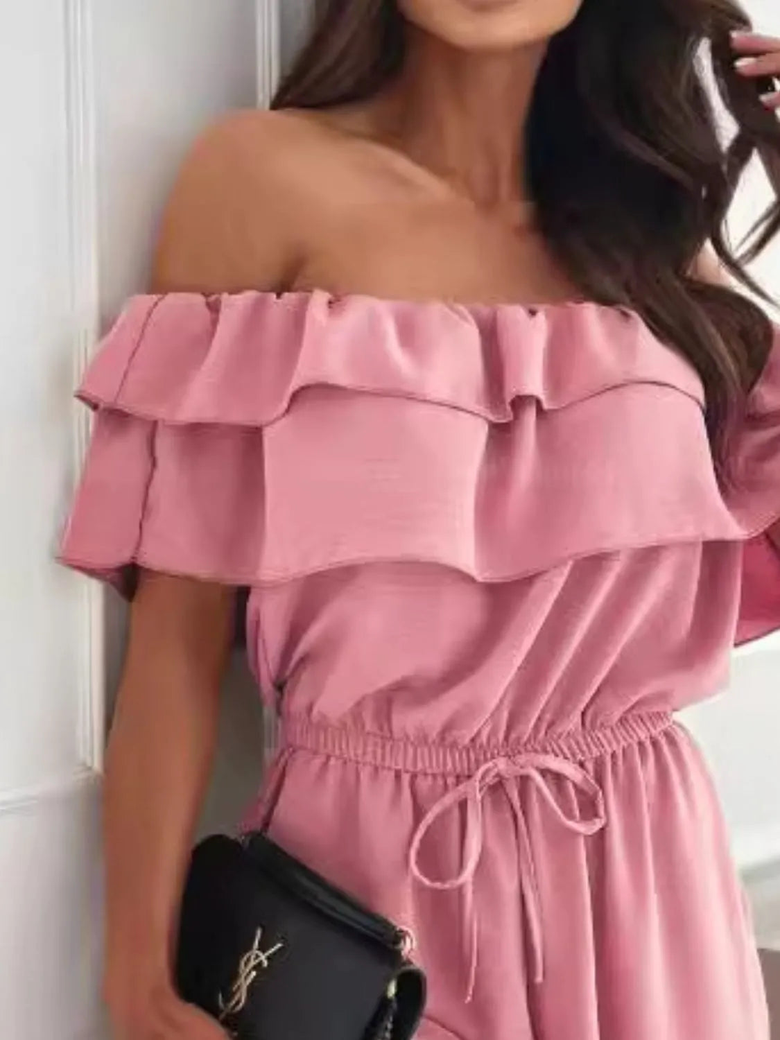 Off-shoulder Ruffled Wide Leg Jumpsuit (9)