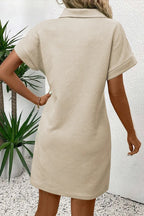 Button Front Short Sleeve Mini Dress (2)