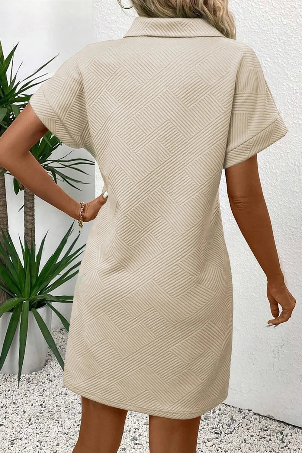 Button Front Short Sleeve Mini Dress (2)
