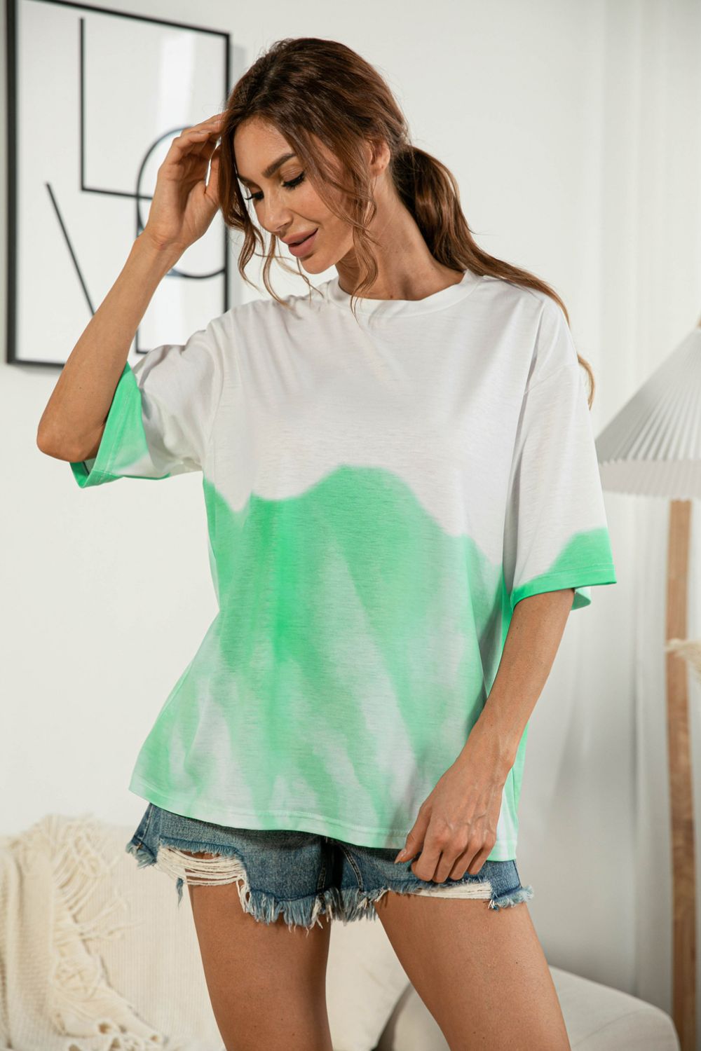 Tie-dye Round Neck Tee Shirt (8)