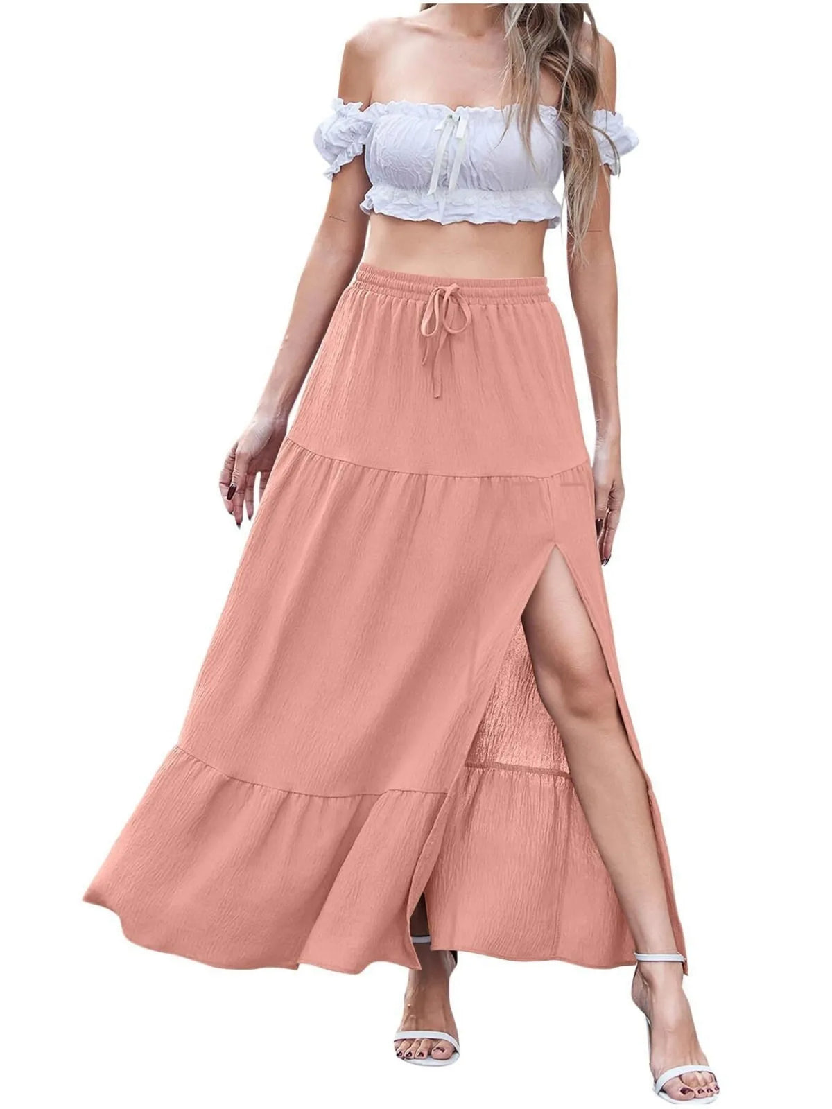 Full Size Slit Maxi Skirt Plus (10)