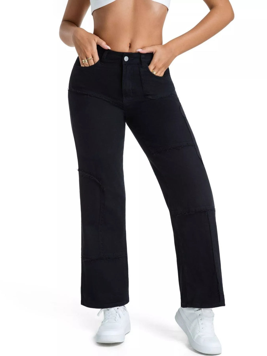 Frayed Edge Straight Leg Jeans (8)