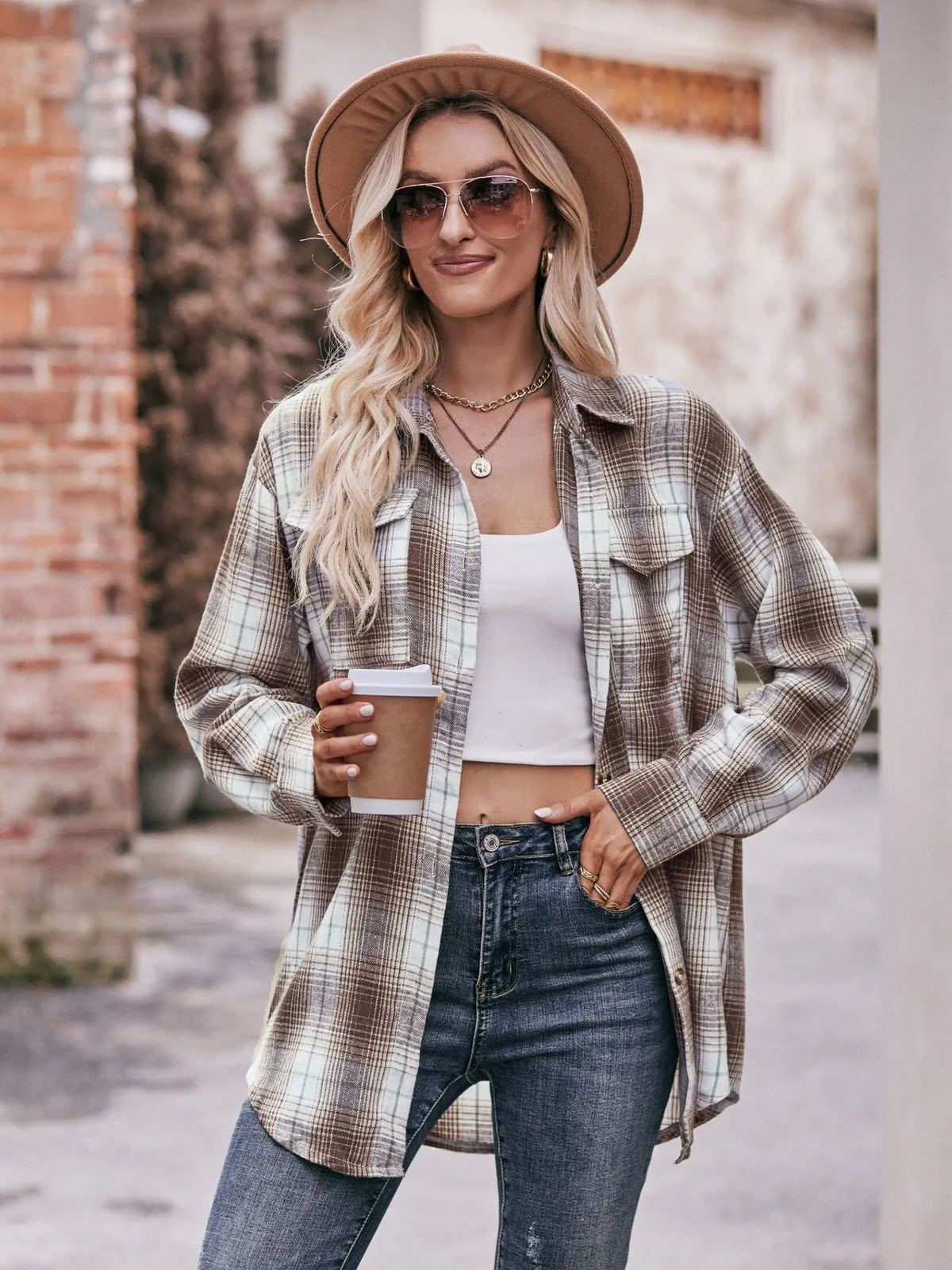 Plaid Button-down Long Sleeve Shirt (17)
