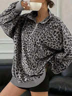Leopard Print Quarter-zip Sweatshirt (2)