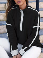Half Zip Dropped Shoulder Sweatshirt (7)