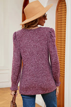 Square Neck Flounce Sleeve T-shirt (24)