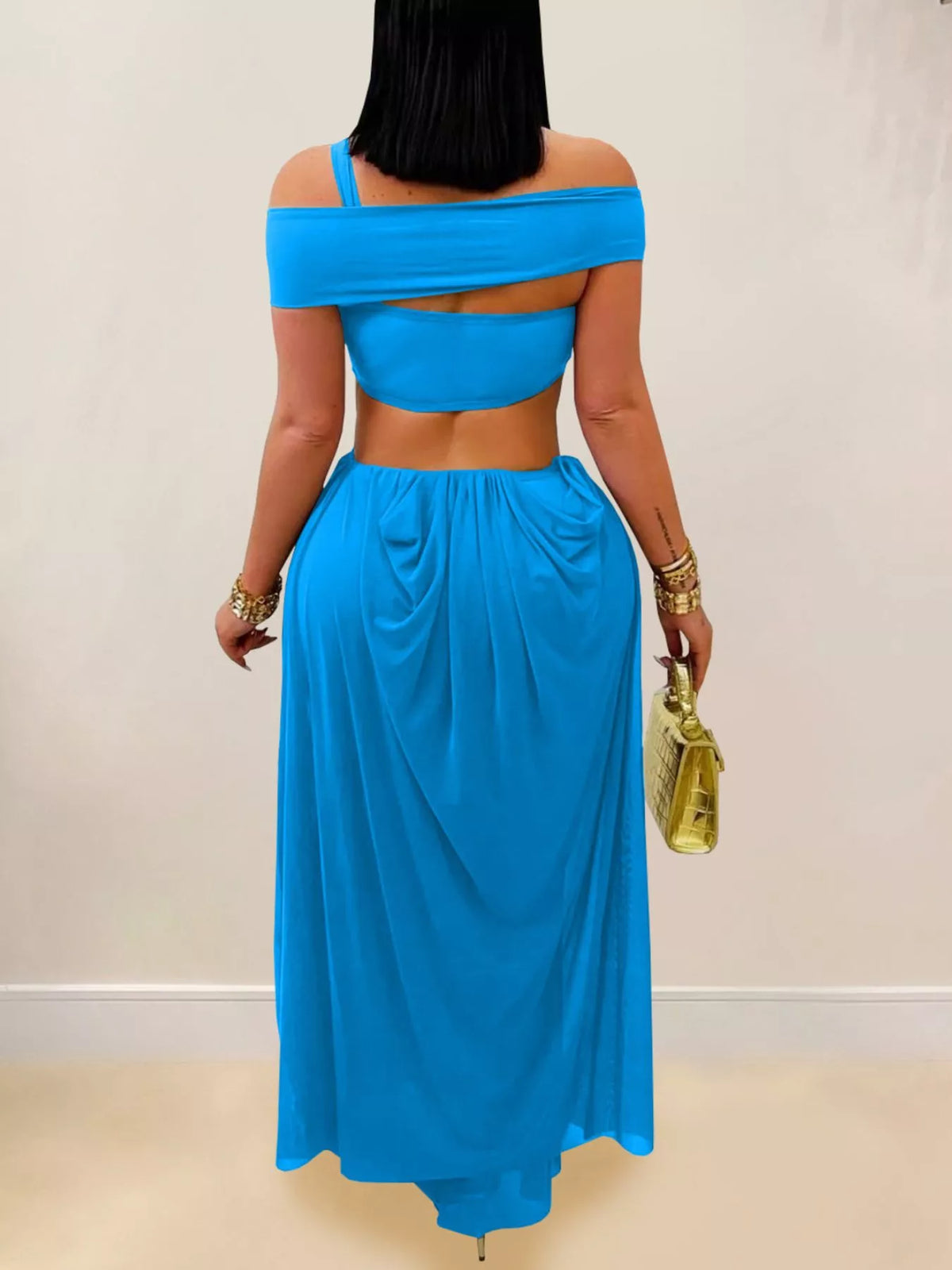 Cutout Off Shoulder Ruched Maxi Dress (6)