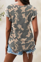 Printed Round Neck Short Sleeve T-shirt (27)