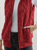 Full Size Cozy Faux Fur Zip-up Vest Coat Plus (18)