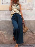 Printed Tank Top Wide Leg Pants Set (16)