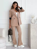 Lapel Collar Long Sleeve Blazer (8)