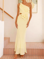 One-shoulder Floral Cutout Dress (9)