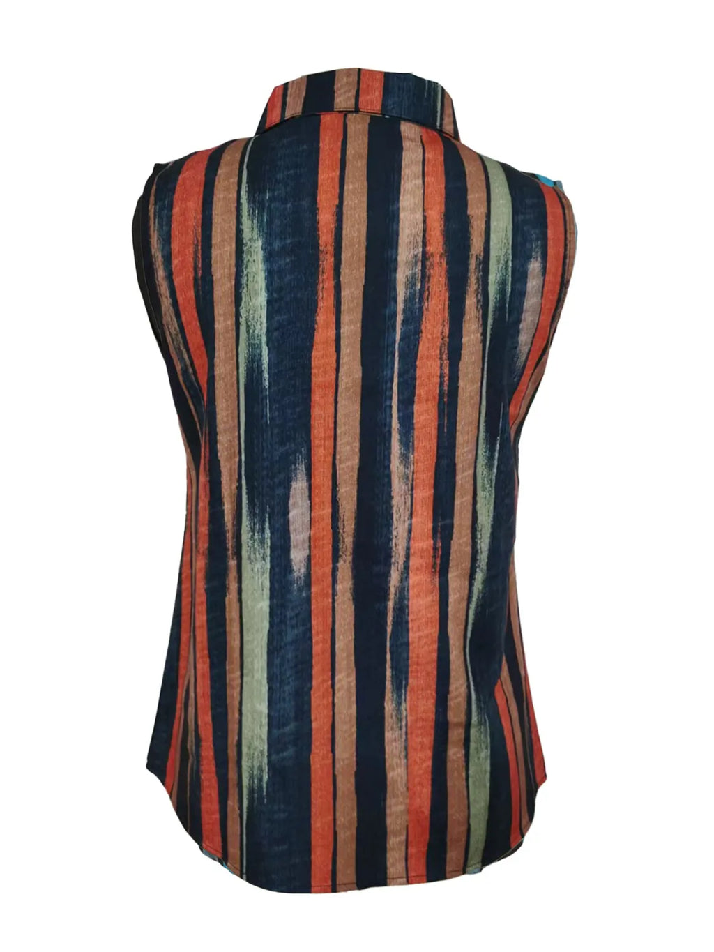 Button Detail Striped Sleeveless Shirt (9)