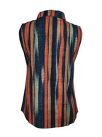 Button Detail Striped Sleeveless Shirt (9)