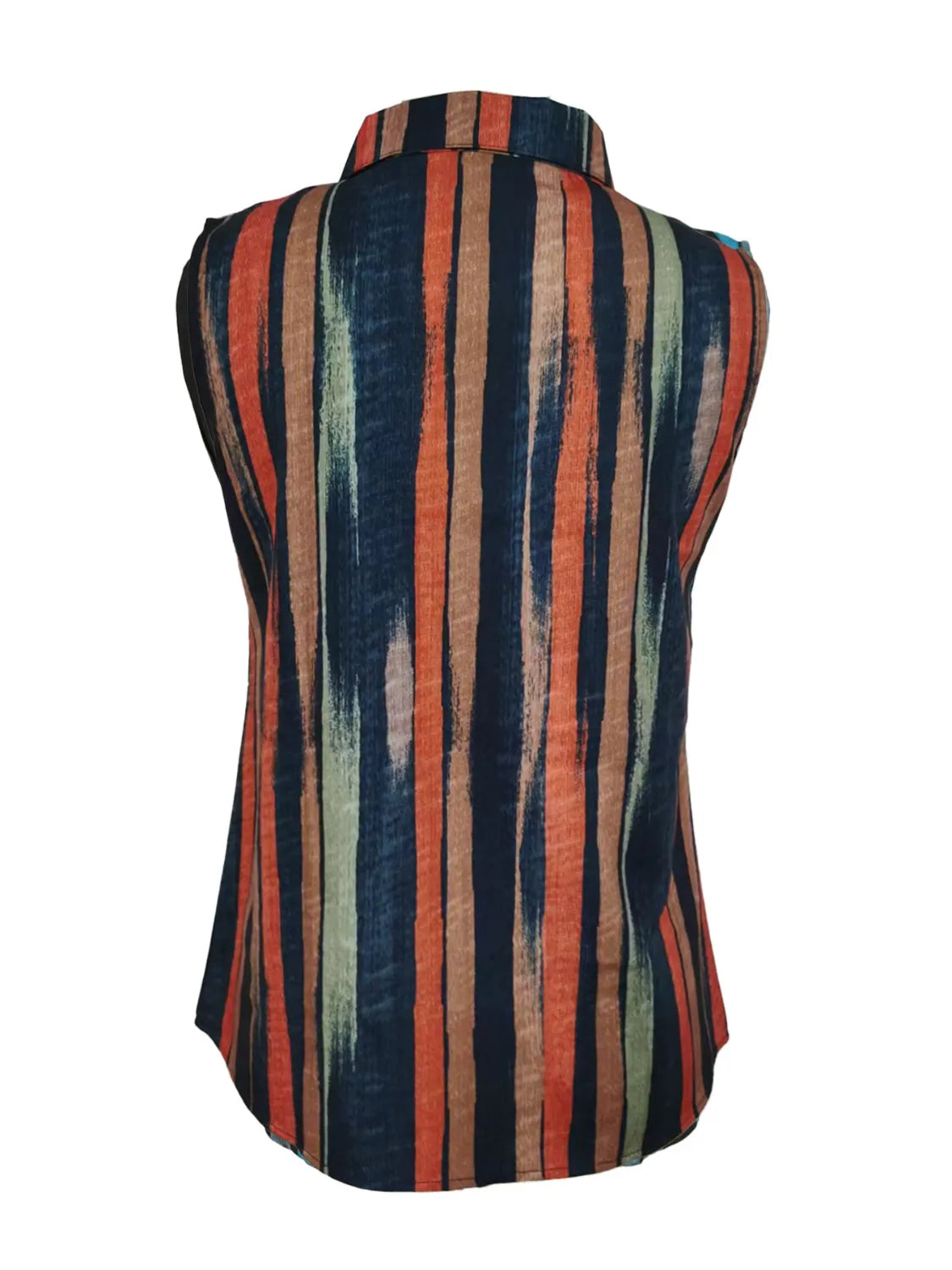 Button Detail Striped Sleeveless Shirt (9)