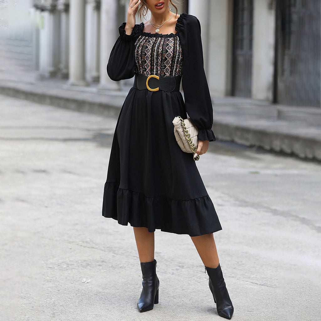 Square-neck Cinched Midi Dress photo 9