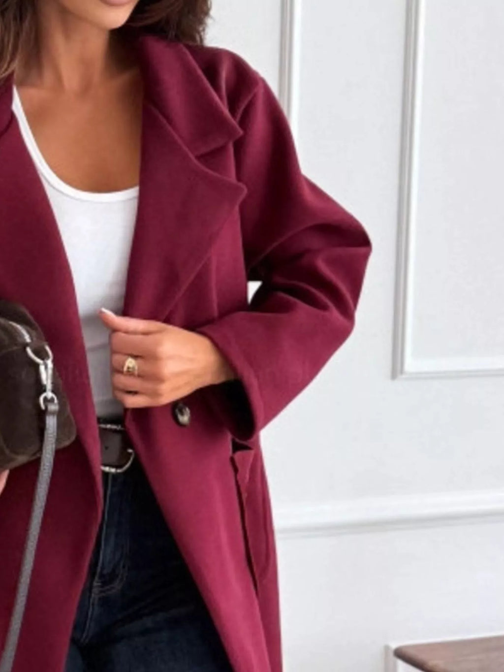 Long-sleeve Single-breasted Trench Coat (8)
