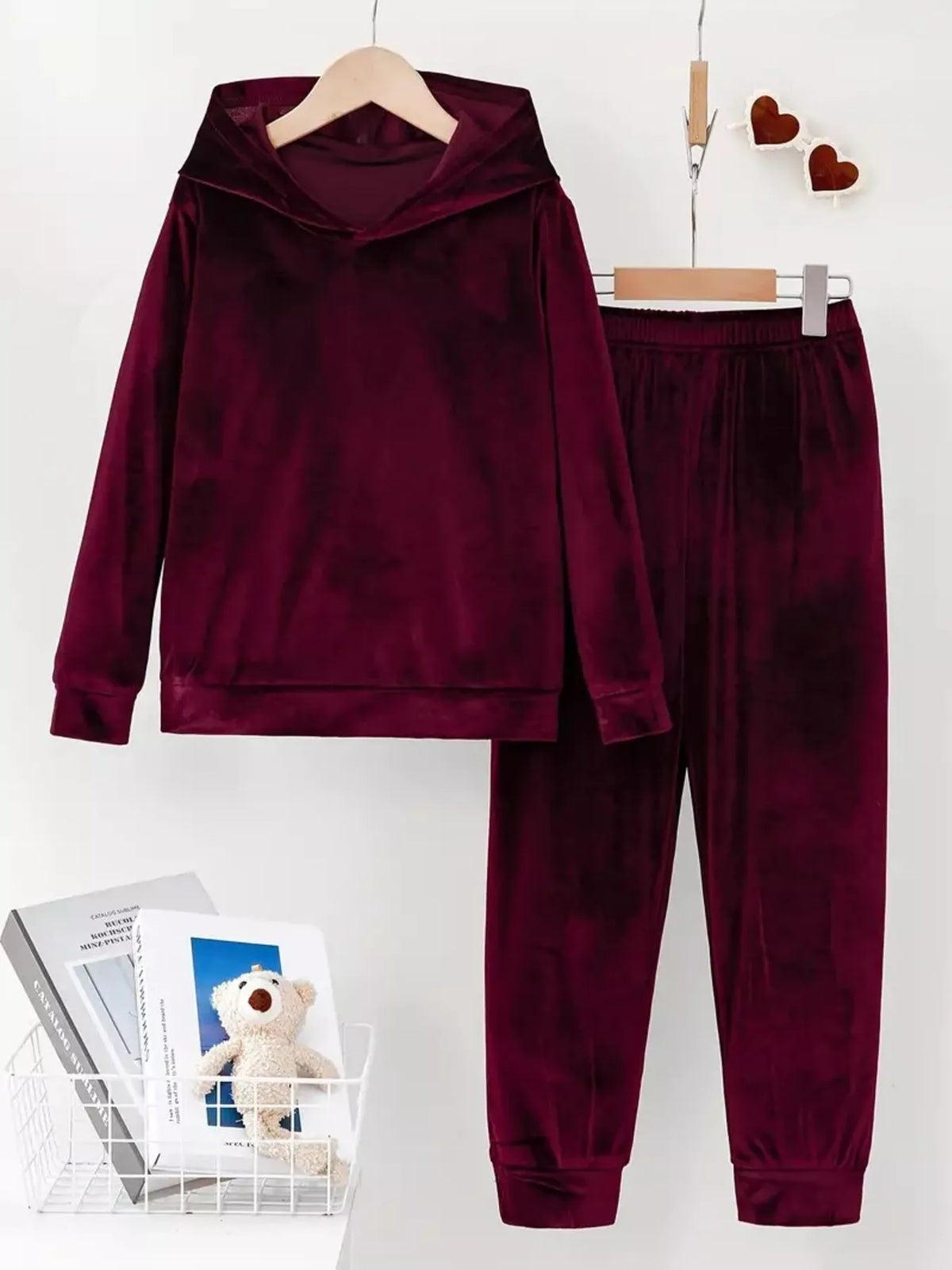 Full Size Velvet Hoodie Pants Set Plus (17)