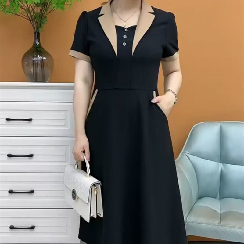 Plus Size Short Sleeve Mid-length Dress photo 1