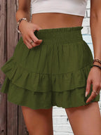 Ruffle Layered High Waist Casual Skort (24)