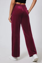 Drawstring Elastic Waist Straight Leg Pants (5)