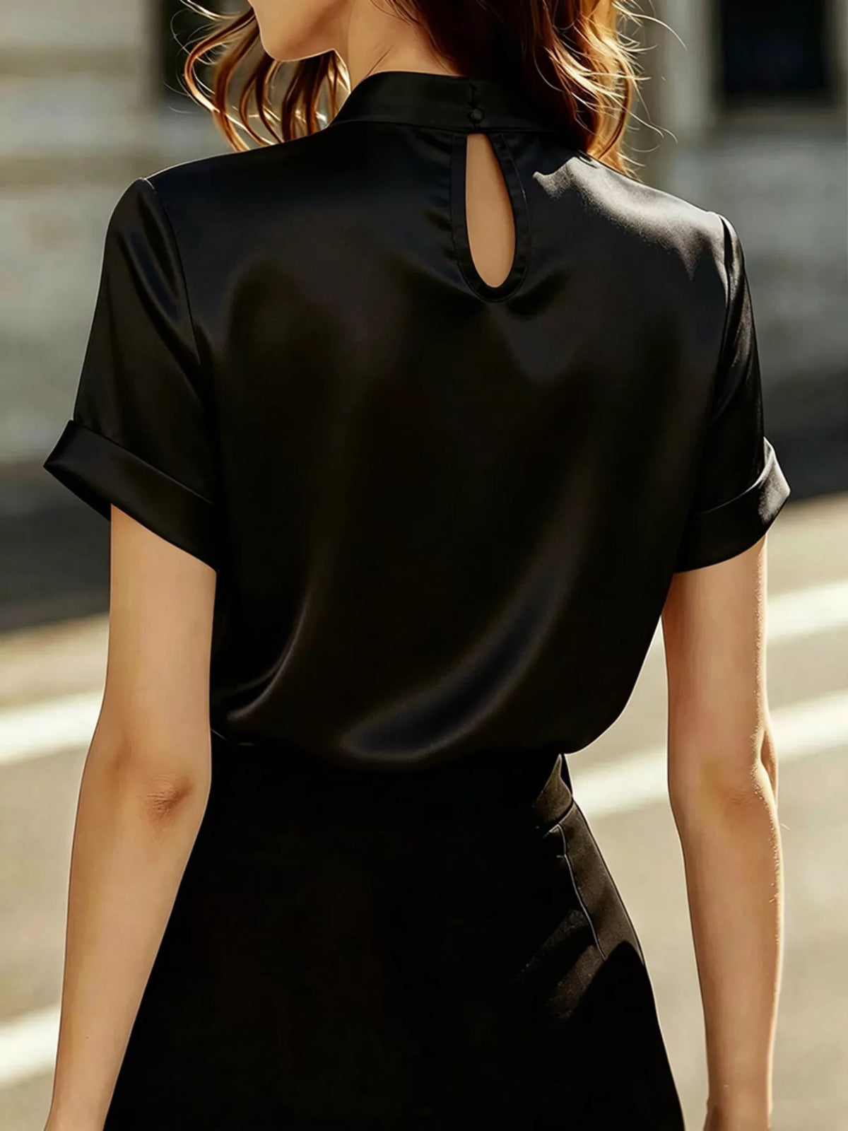 Pearl Embellished Satin Blouse (5)