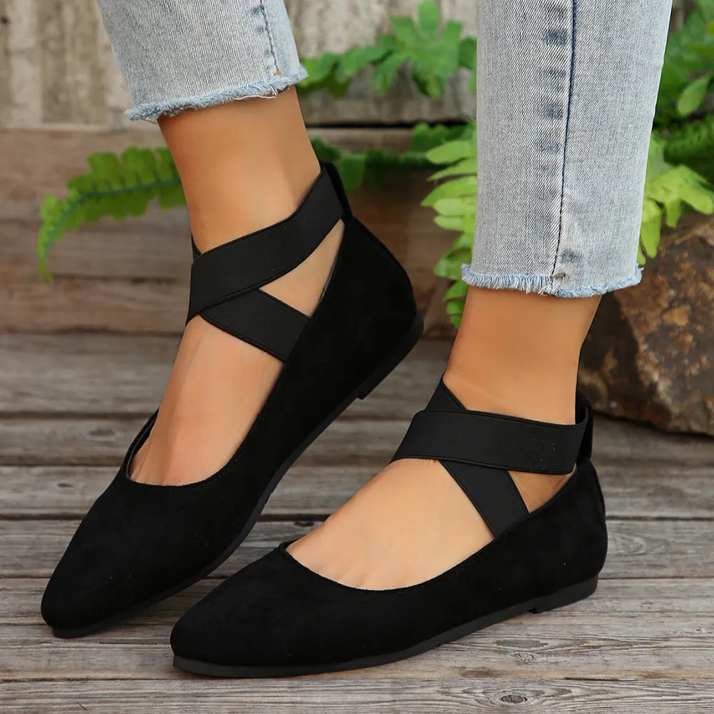 Crisscross Point Toe Flat Slip-ons (5)