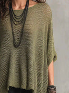 Full Size Loose Knit Round Neck Top Plus (6)