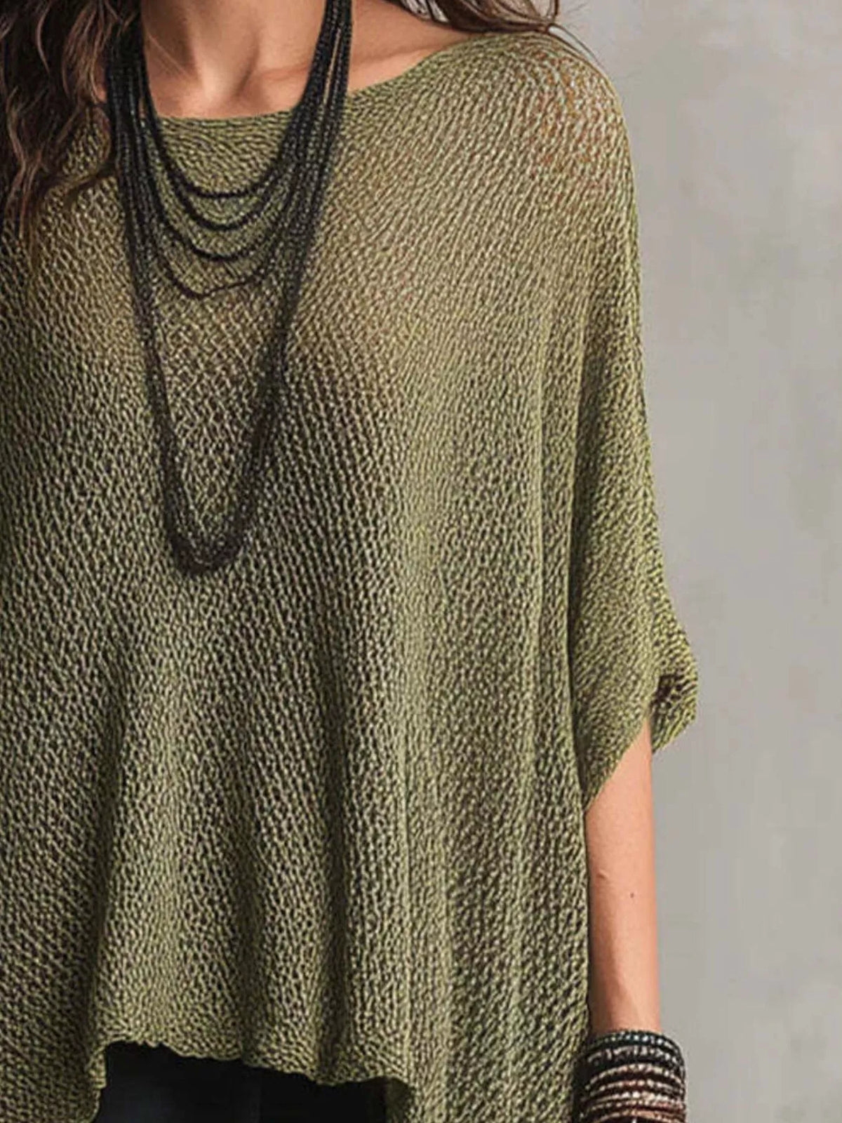 Full Size Loose Knit Round Neck Top Plus (6)