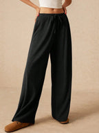 Ribbed Drawstring Wide Leg Pants (5)