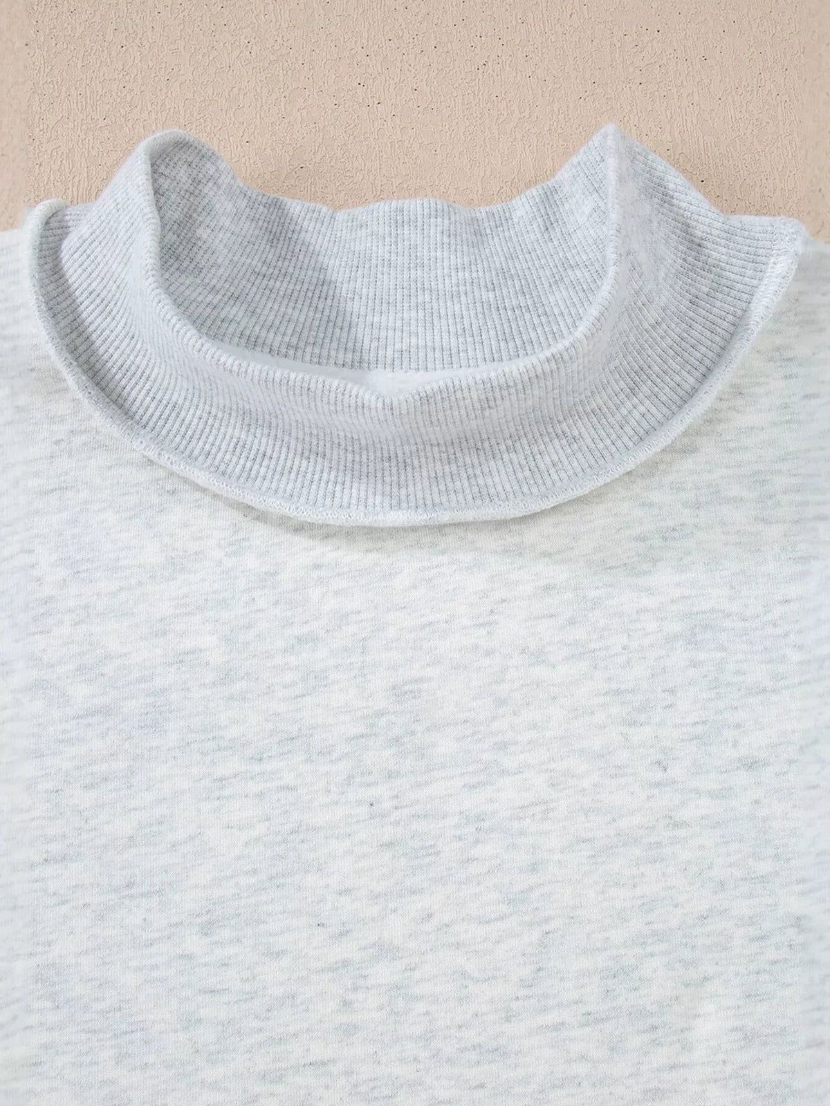 Mock Neck Exposed Seam Long Sleeve Sweatshirt (3)