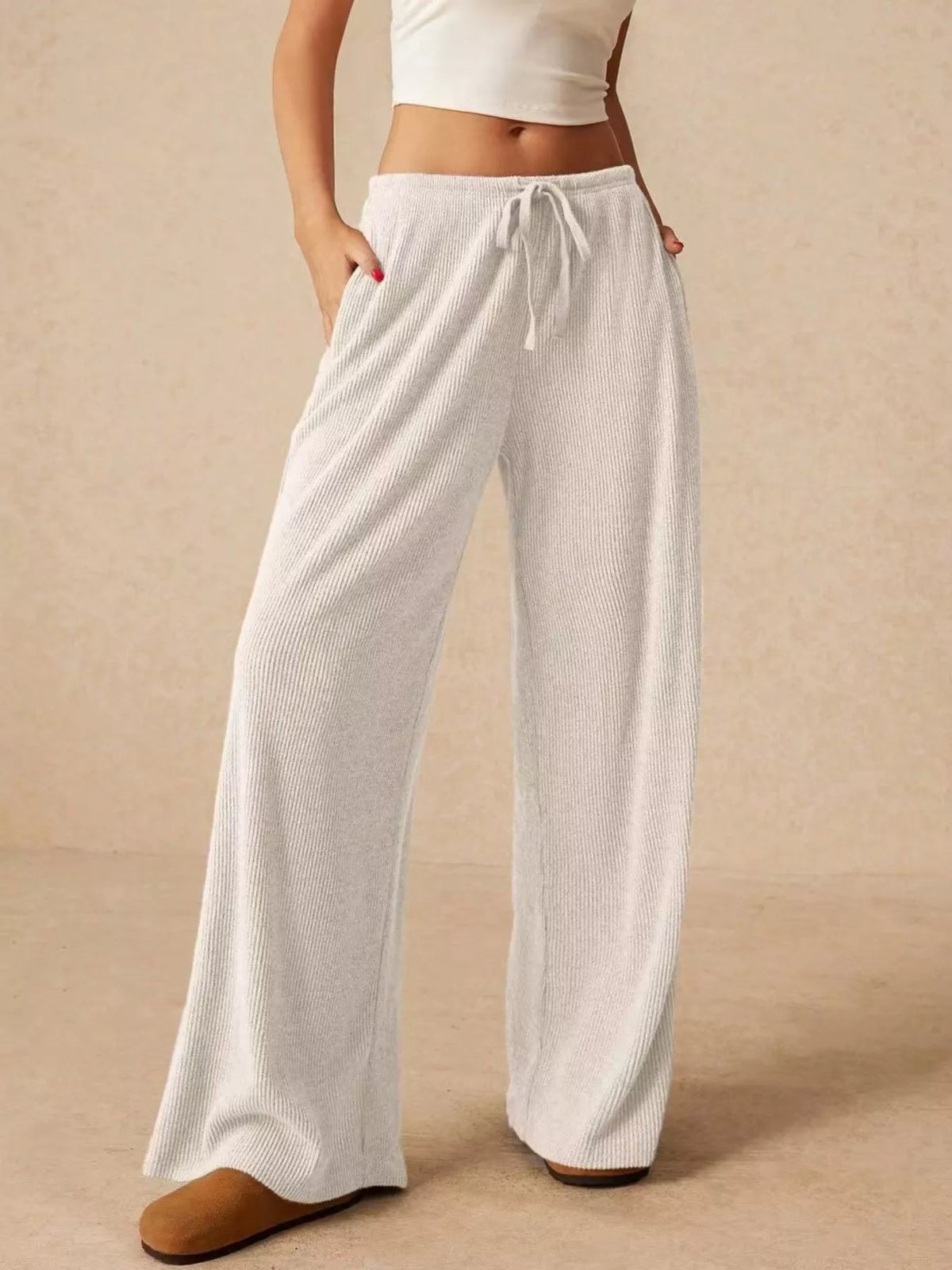 Drawstring Wide Leg Pants (15)