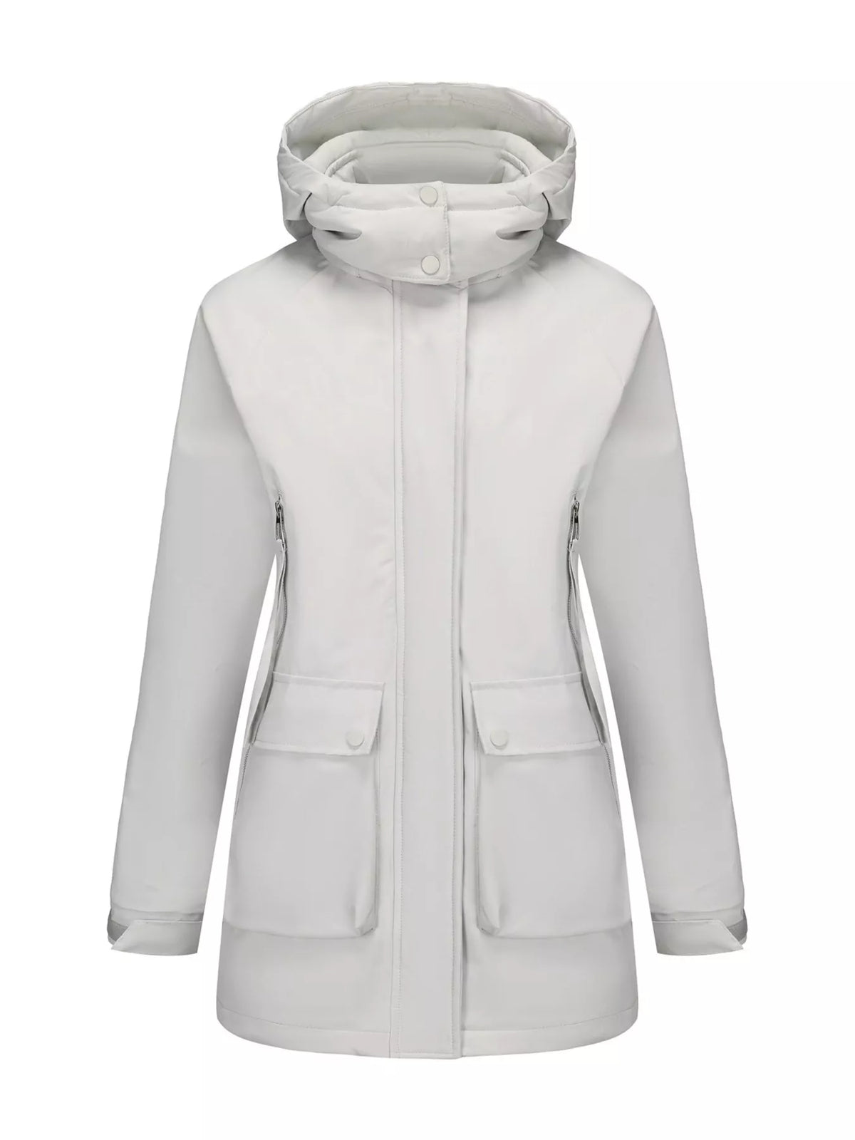 Full Size Zip Up Hooded Parka Outerwear Plus (26)