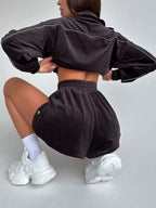 Zip-up Outerwear Shorts Set (6)