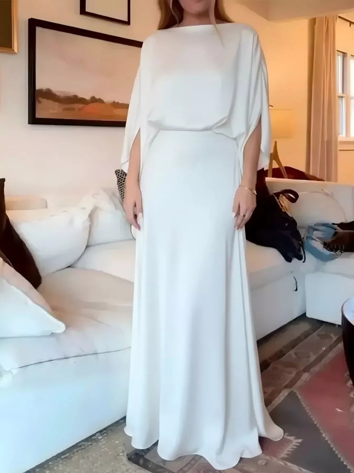 Full Size Elegant Batwing Sleeve Maxi Dress Plus (3)