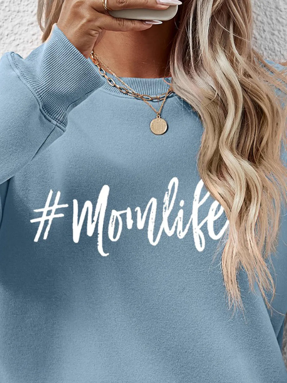 Letter Graphic Round Neck Sweatshirt (11)