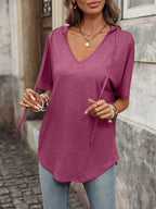 Casual Short Sleeve Hooded T-shirt (17)