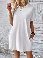 Round Neck Short Sleeve Mini Dress (24)