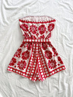 Printed Tube Tie Waist Romper (12)