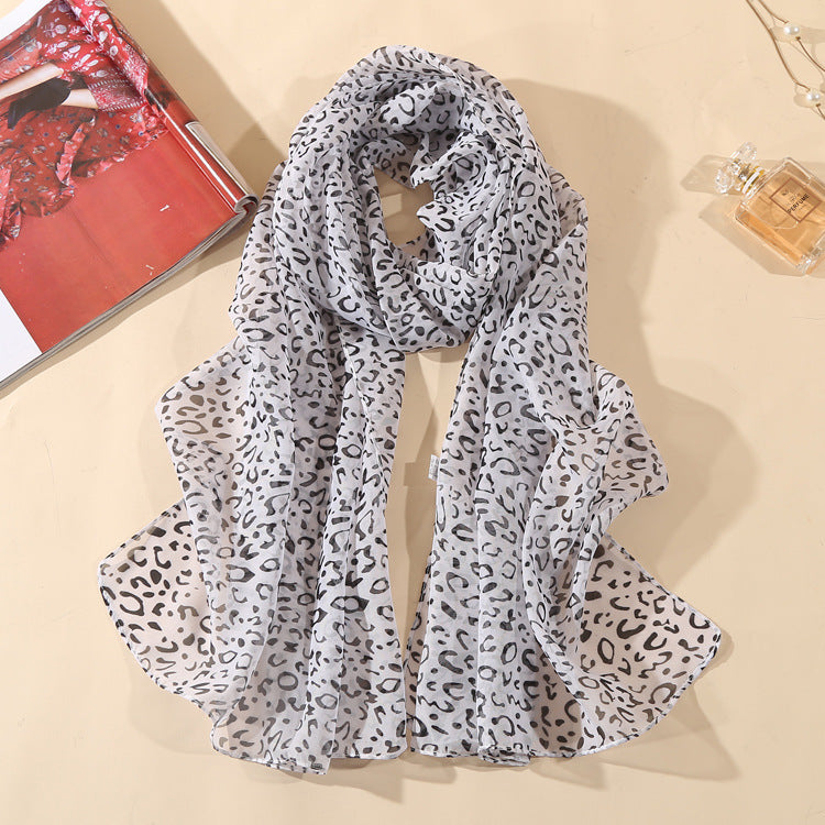 Leopard Chiffon Scarf Thin Shawl variant CJWJ137870301AZ
