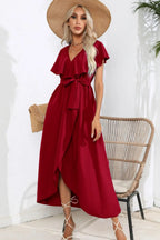 Ruffled Tied V-neck Midi Dress (16)