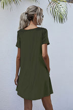 Round Neck Short Sleeve Mini Dress (8)