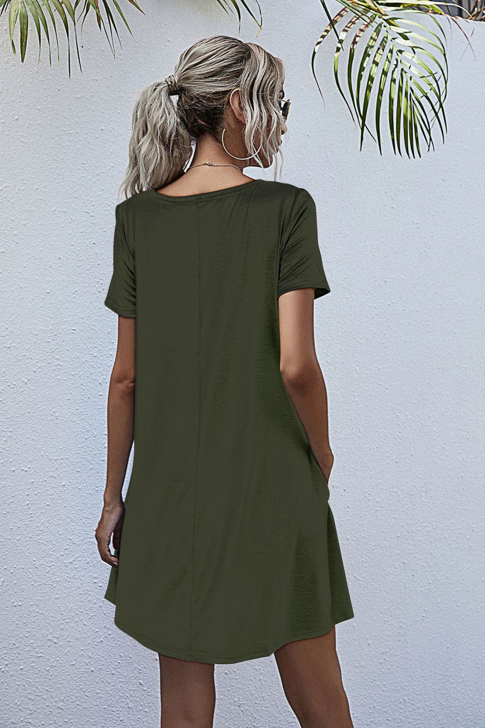 Round Neck Short Sleeve Mini Dress (8)