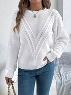 Openwork Round Neck Sweater (6)