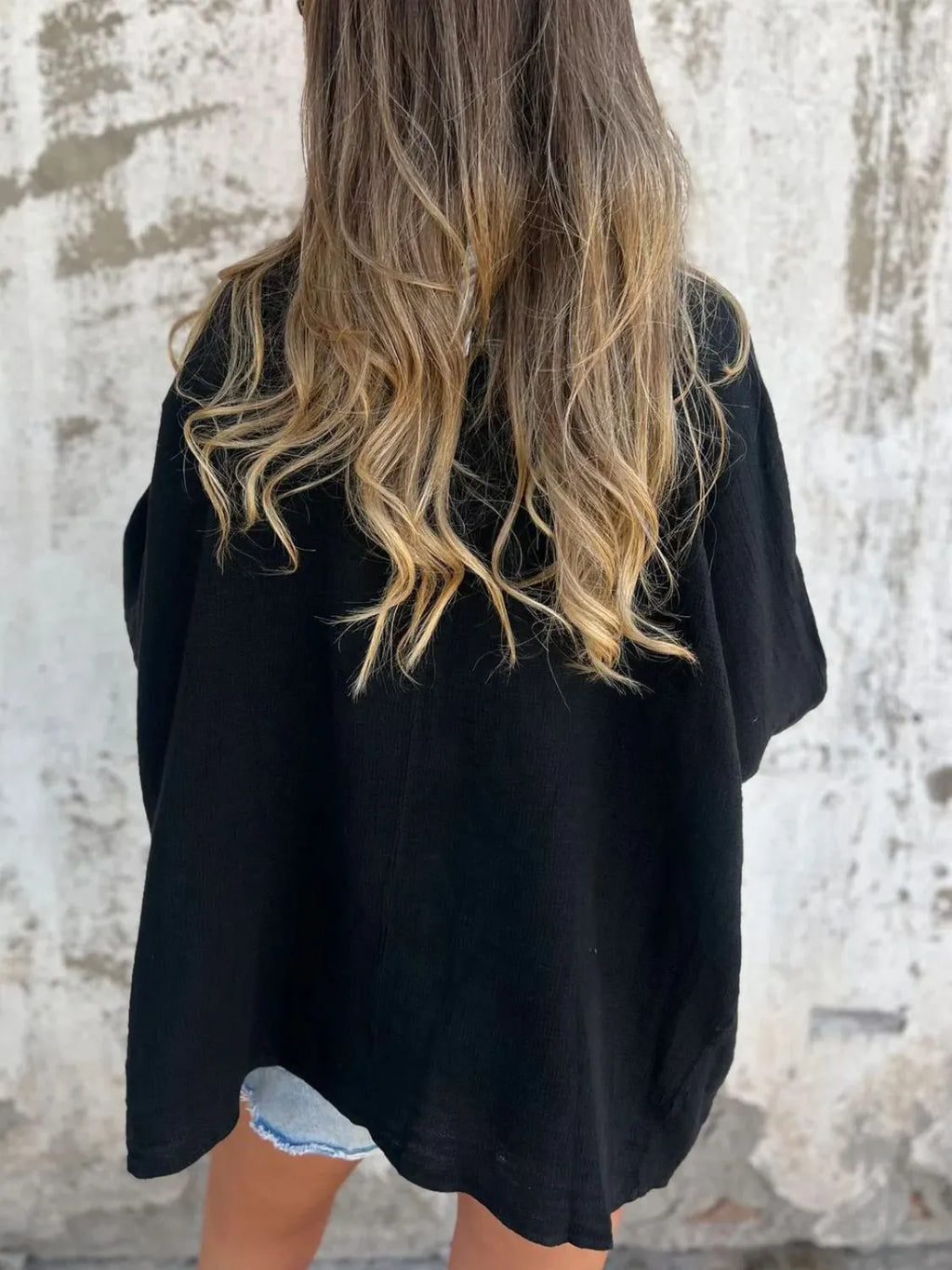Full Size One Button Long Sleeve Shirt Plus (5)