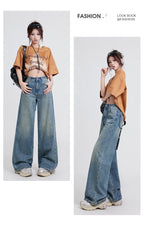 Wide Leg Jeans High Waist Baggy Straight Trousers photo 6