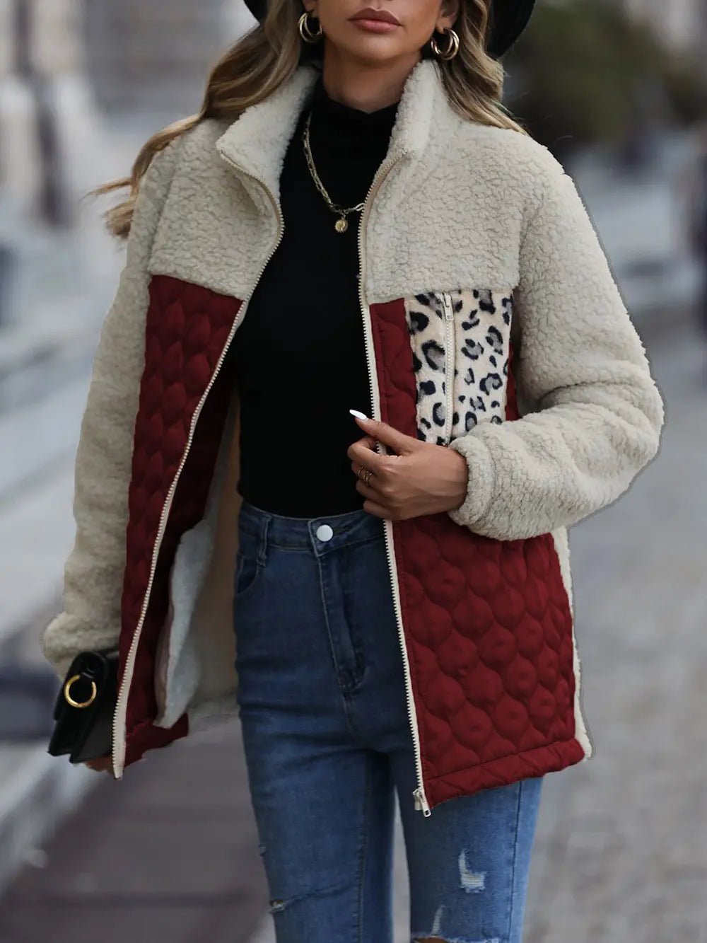Leopard Block Zip-up Jacket (9)